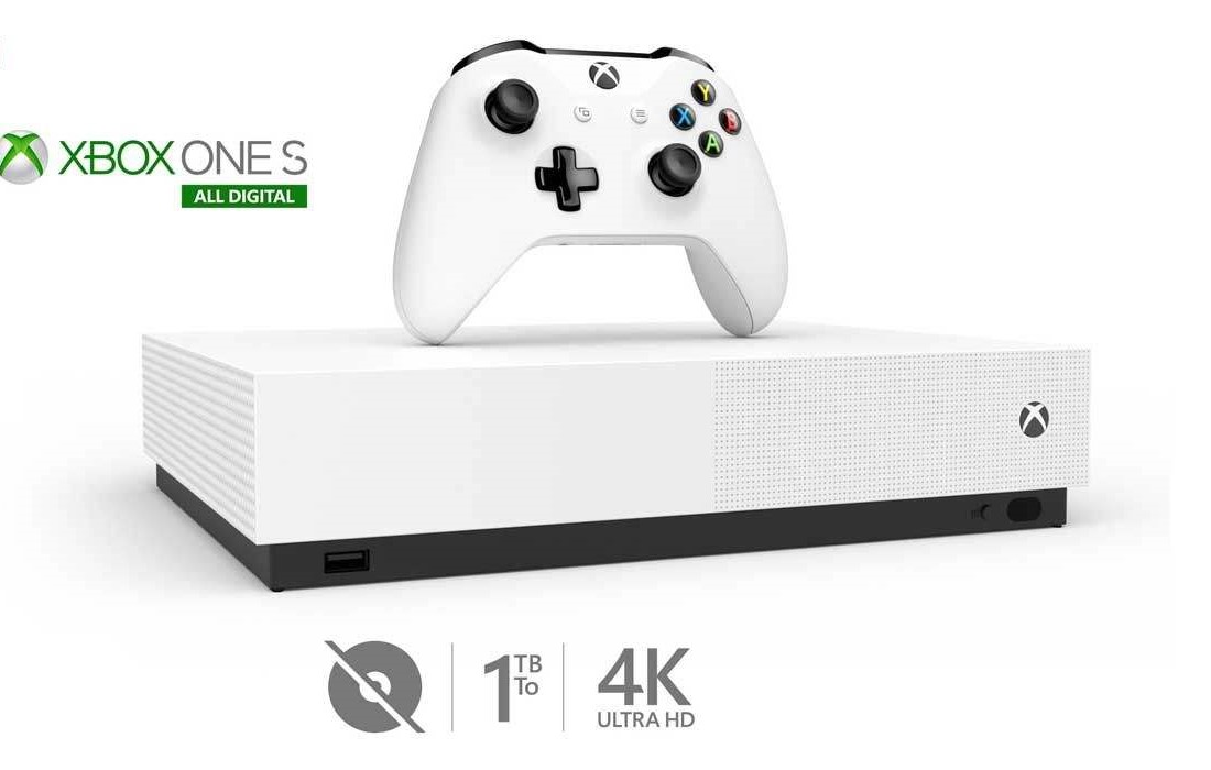 کنسول بازی مایکروسافت مدل Xbox One S ALL DIGITAL ظرفیت 1 ترابایت  c--
